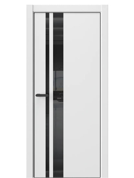 Двери WestStyle  "IN 38" Белая Вуаль /Чёрное Lacobel /алюм.кромка  ДО