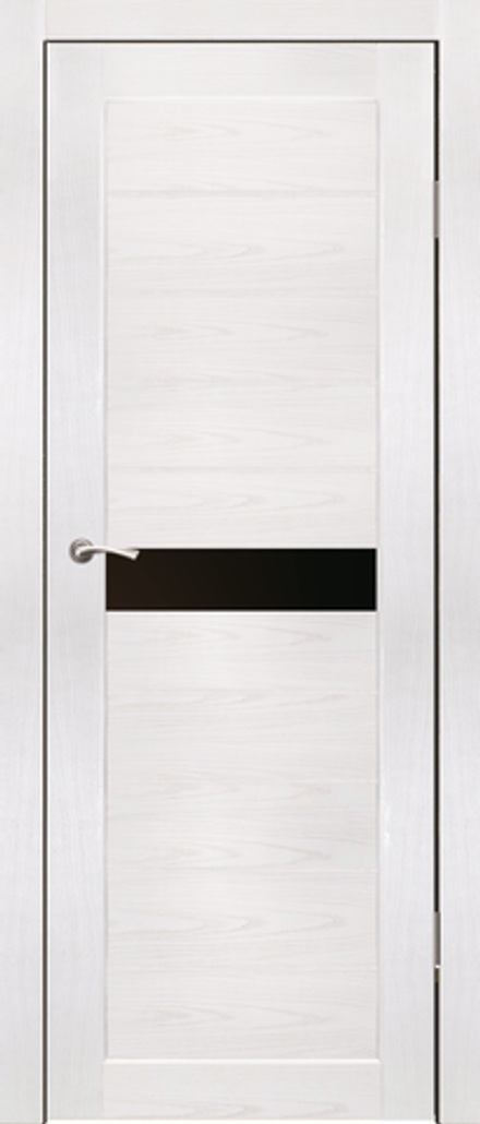 Межкомнатные двери SYNERGY "Орта" ДО Ясень белый (Лакобель черное)