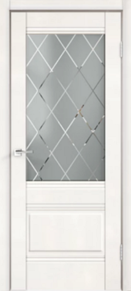 Межкомнатные двери VELLDORIS "ALTO 2V" Ваниль эмалит/Ромб Бронза (ДО)