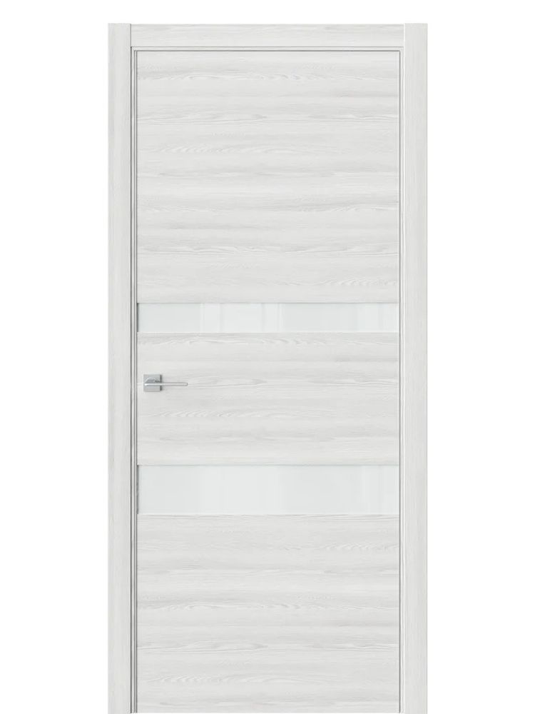 Двери WestStyle  "IN 16" Клен Айс /Белое Lacobel /алюм.кромка  ДО