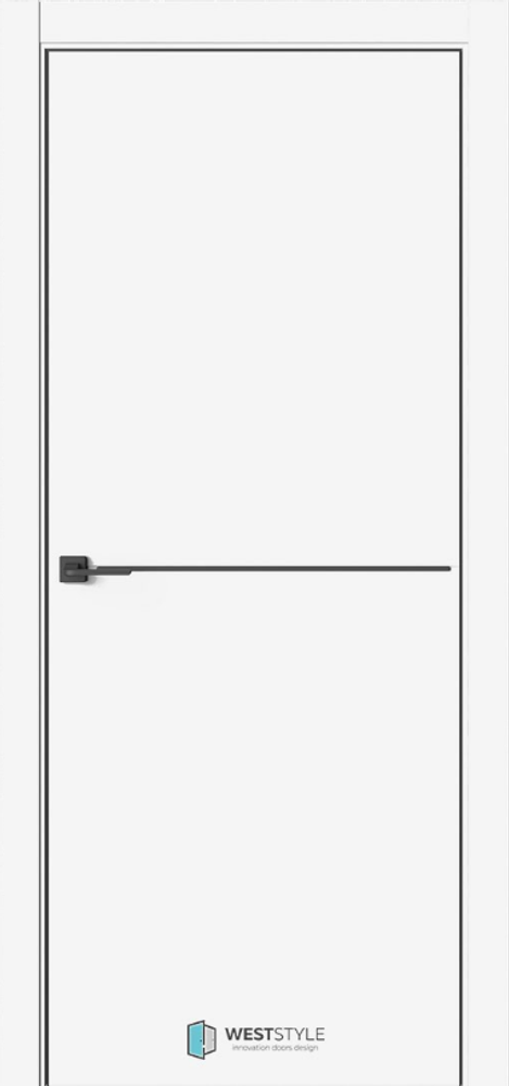 Двери WestStyle "IN 39" Белый EmLayer/Черная кромка ДГ