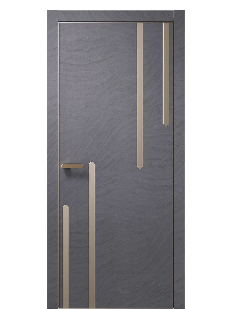 Двери WestStyle  &quot;IN М2.1&quot; Черный Кварц /молдинг /алюм.кромка  ДГ