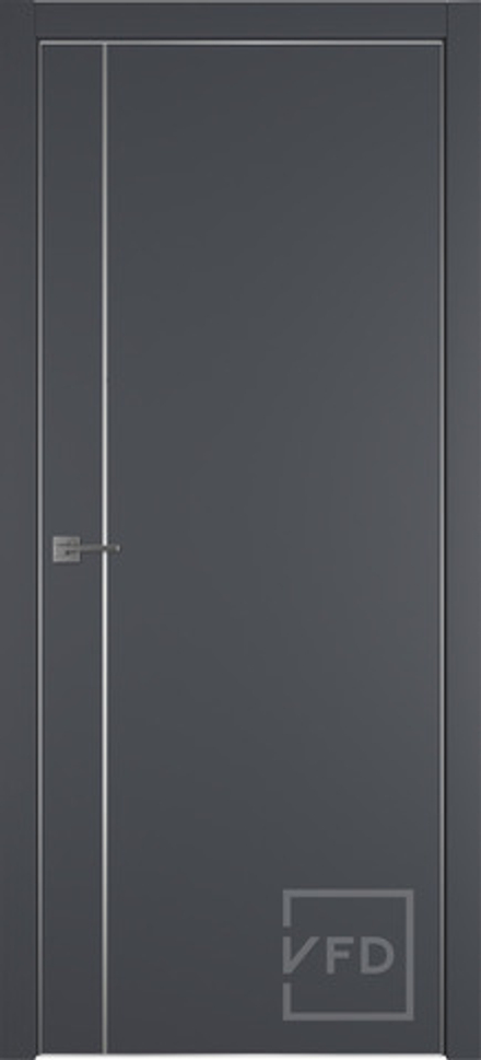 Межкомнатные двери "Urban 1V" Emalex Onyx SM 4x4 (Алюминиевая кромка) ДГ