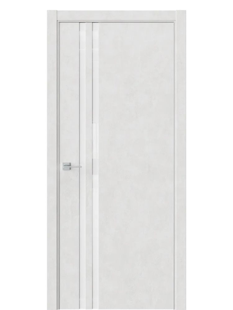 Двери WestStyle  "IN 37" Бетон Лайт /Аляска Lacobel /алюм.кромка  ДО