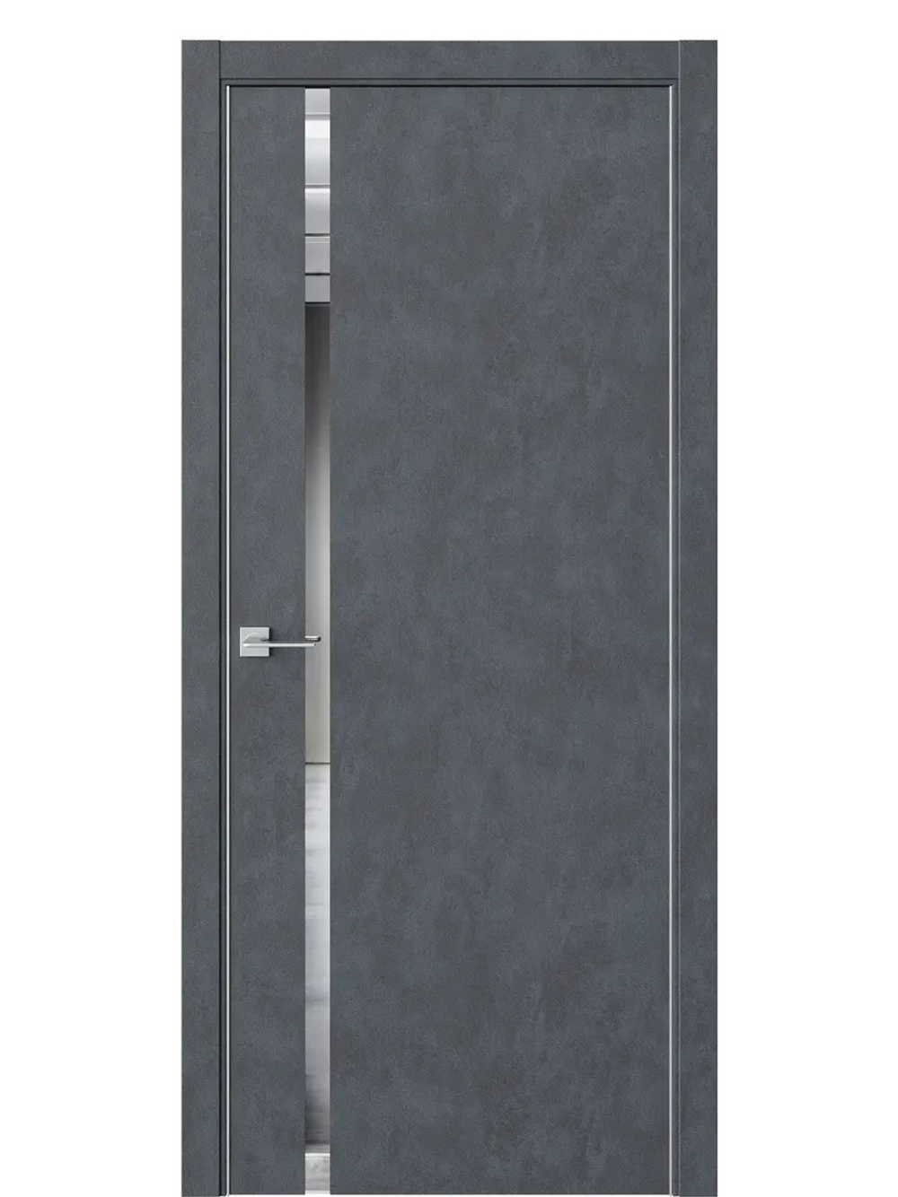 Двери WestStyle  "IN 36" Бетон Маренго /Зеркало /алюм.кромка ДО