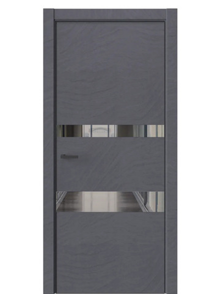 Двери WestStyle  "IN 16" Стоунлайн Дарк /Зеркало графит /алюм.кромка ДО