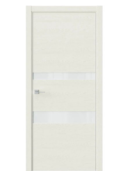 Двери WestStyle  "IN 16" Дуб Монтана /Белое Lacobel /алюм.кромка ДО