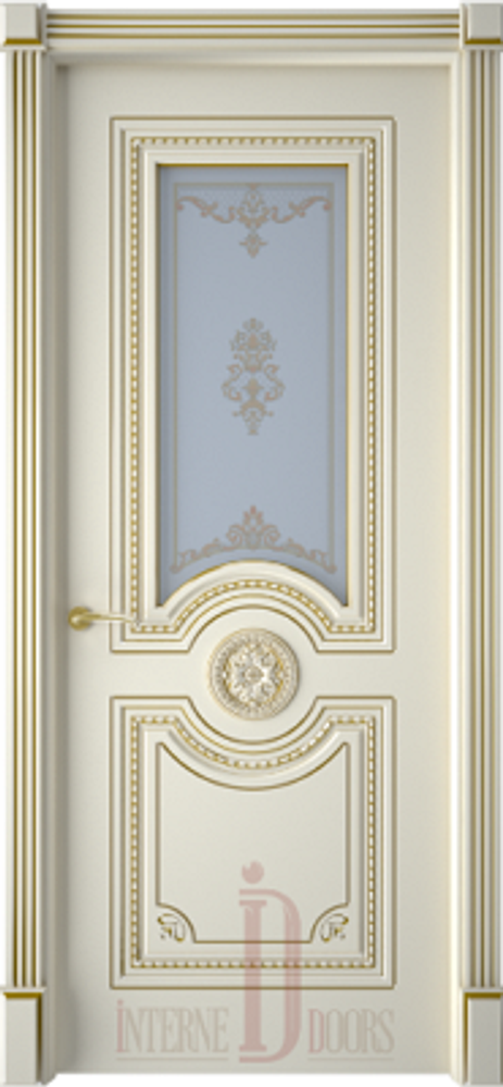 Межкомнатные двери INTERNE DOORS &quot;МОНАКО&quot; (ДО) Слоновая кость патина золото