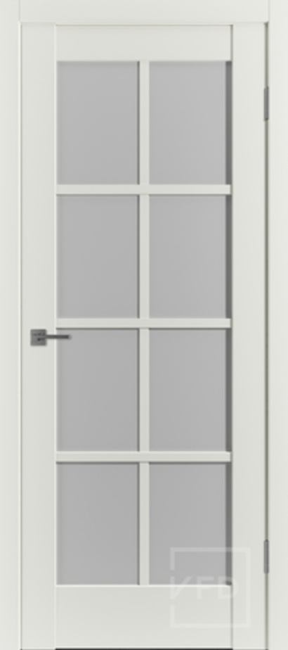 Межкомнатные двери ВФД "EMALEX R1" EMALEX Midwhite / Crystal Cloud ДО