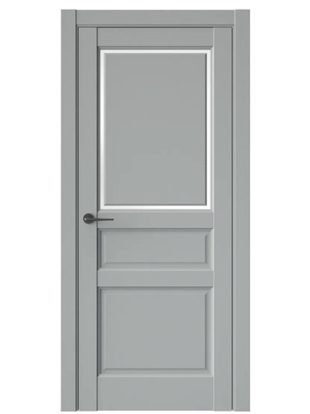 Двери WestStyle  LVT 5Е Серая Гавань/ Белое Сатинат ДО