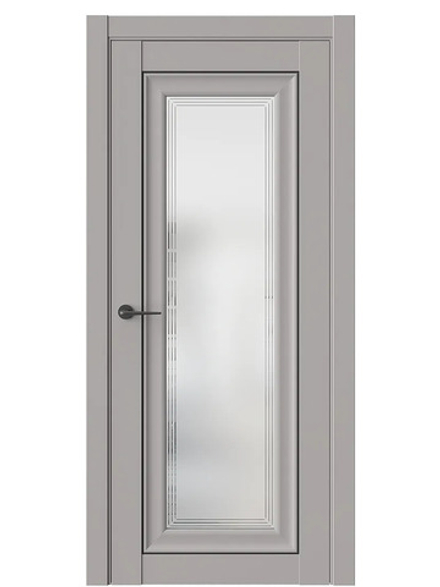 Двери WestStyle HR2 Макиато /белое сатинат /молдинг черный  ДО