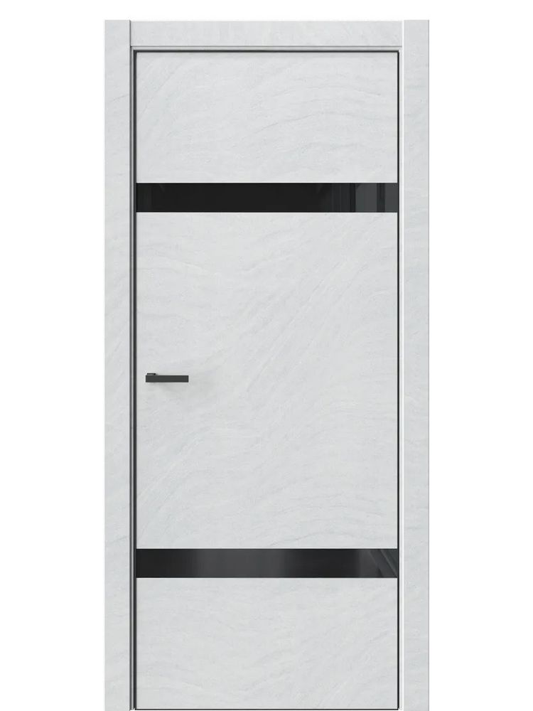 Двери WestStyle  "IN 3" Стоунлайн Лайт /Чёрное Lacobel /алюм.кромка ДО