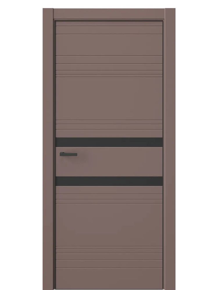 Двери WestStyle  "IN 13" Милкшейк /Черное сатин Matelac /алюм.кромка  ДО