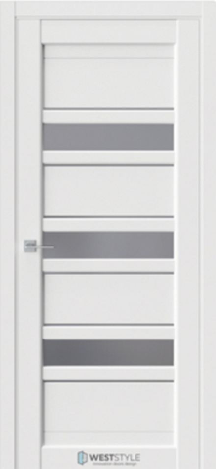 Межкомнатные двери WestStyle "QX3" Белый EmLayer/Графит сатинат ДО