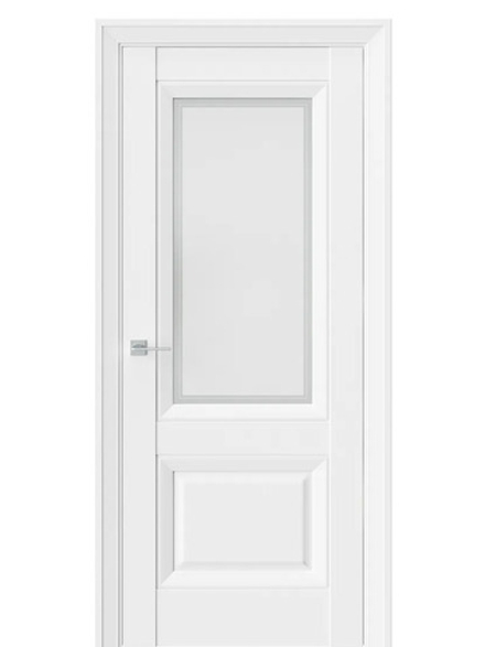 Двери WestStyle  PL4F EmLayer Белый /Белое Сатинат /Молдинг ДО