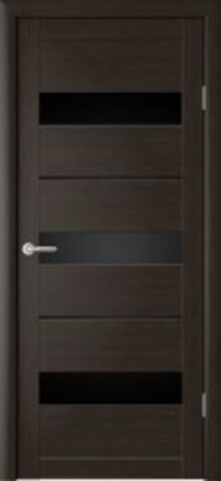Межкомнатные двери ALBERO "Прага" Темный Кипарис (ДО) Черный акрилат