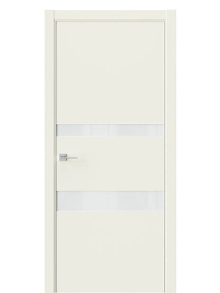 Двери WestStyle  "IN 16" EmLayer Бежевый /Белое Lacobel /алюм.кромка  ДО