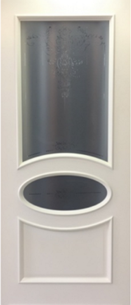 Межкомнатные двери СИТИДОРС "ВИЗАНТИЯ" Ясень крем/Контур витраж Эстель (ДО)