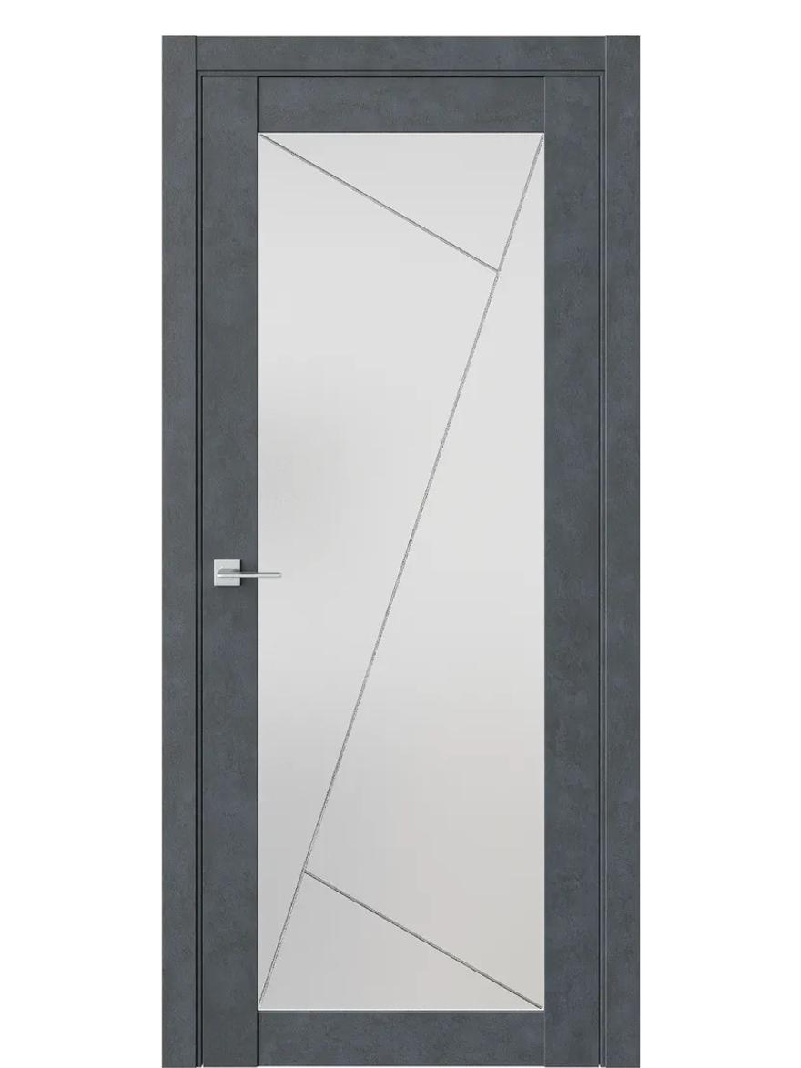 Двери WestStyle  NR2  Бетон Маренго /Белое Сатинат ДО