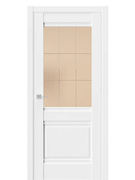 Двери WestStyle  "Ch 6"  Emlayer белый/ бронза сатинат ДО