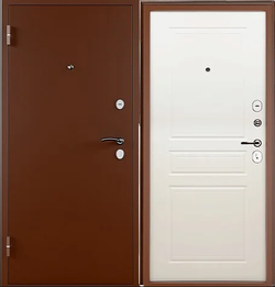 Сейф-дверь "титан"  металл медный антик/мдф 6мм ясень белоснежный