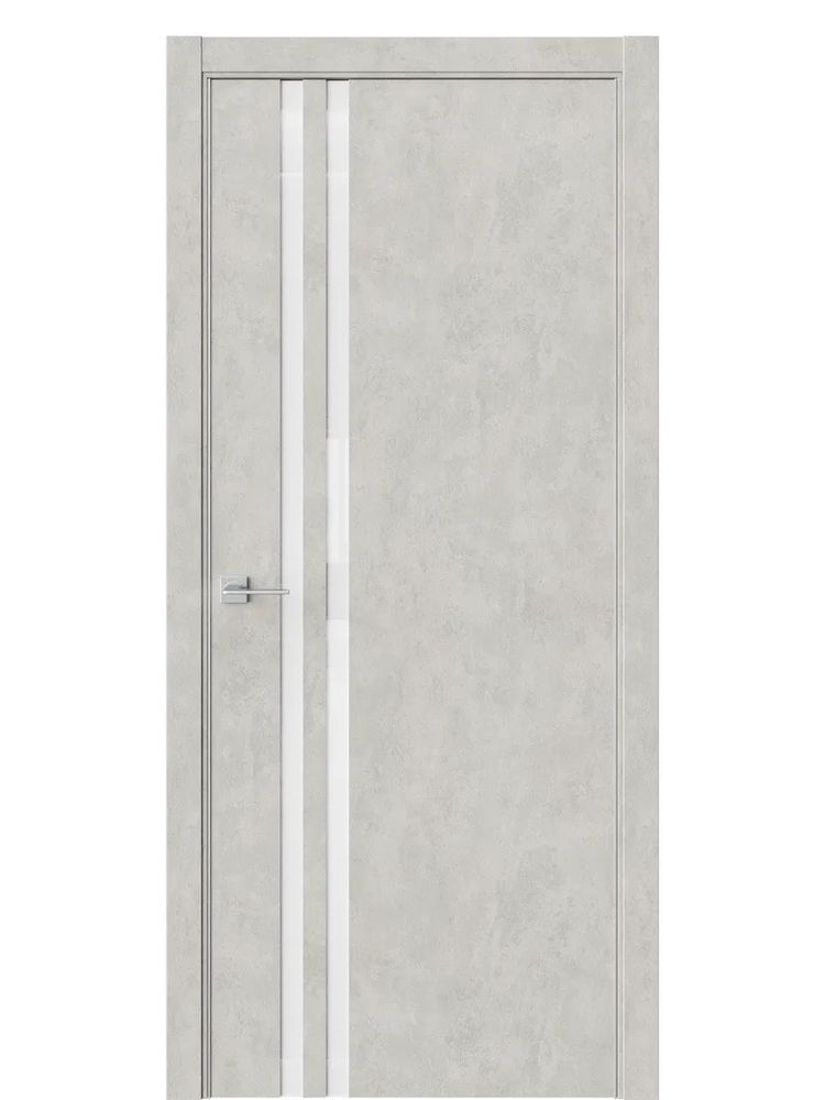 Двери WestStyle  "IN 37" Бетон Смоки /Аляска Lacobel /алюм.кромка ДО