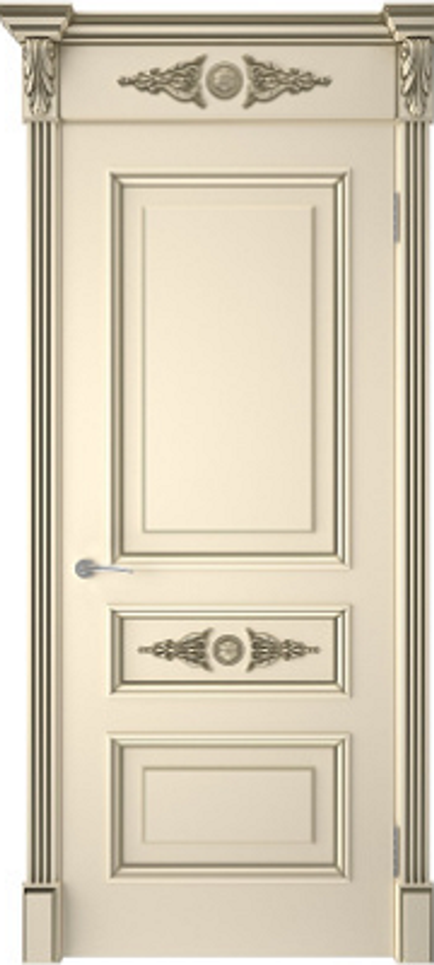 Межкомнатные двери INTERNE DOORS "КАРДИНАЛ" Багет (ДГ) Слоновая кость эмаль/патина шампань
