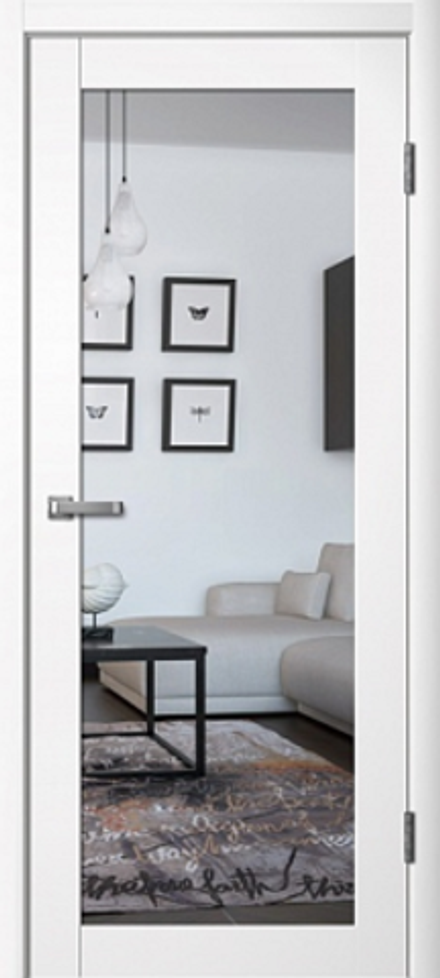 Межкомнатные двери LIDMAN ЭМАЛИТ 276 Белый/Зеркало с 1-й стороны (ДО)