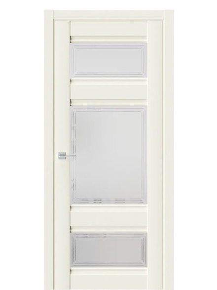 Двери WestStyle  "ChЕ 10" Emlayer Бежевый/ белое сатинат  ДО