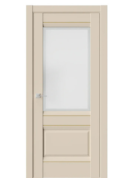 Двери WestStyle  PL11F Лазурный Песок /Белое Сатинат /Молдинг ДО