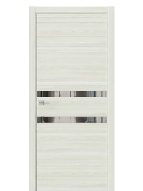 Двери WestStyle  "IN 13" Клен Крем /Зеркало Графит /алюм.кромка  ДО