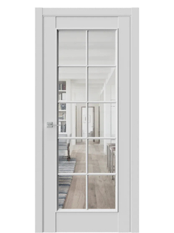 Двери WestStyle En 2 Emlayer серый / Прозрачное стекло  ДО