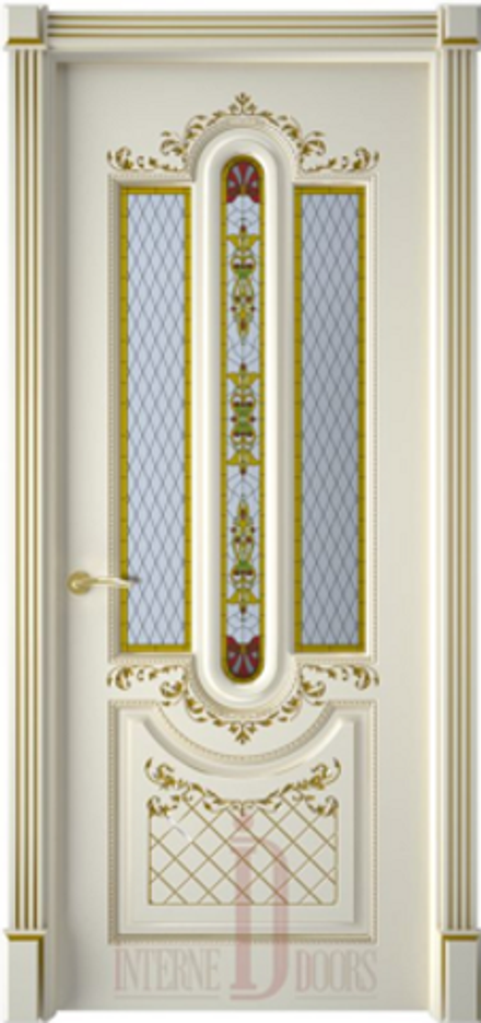 Межкомнатные двери INTERNE DOORS "АЛЕКСАНДРИЯ-2" (ДО) Слоновая кость эмаль/патина золото