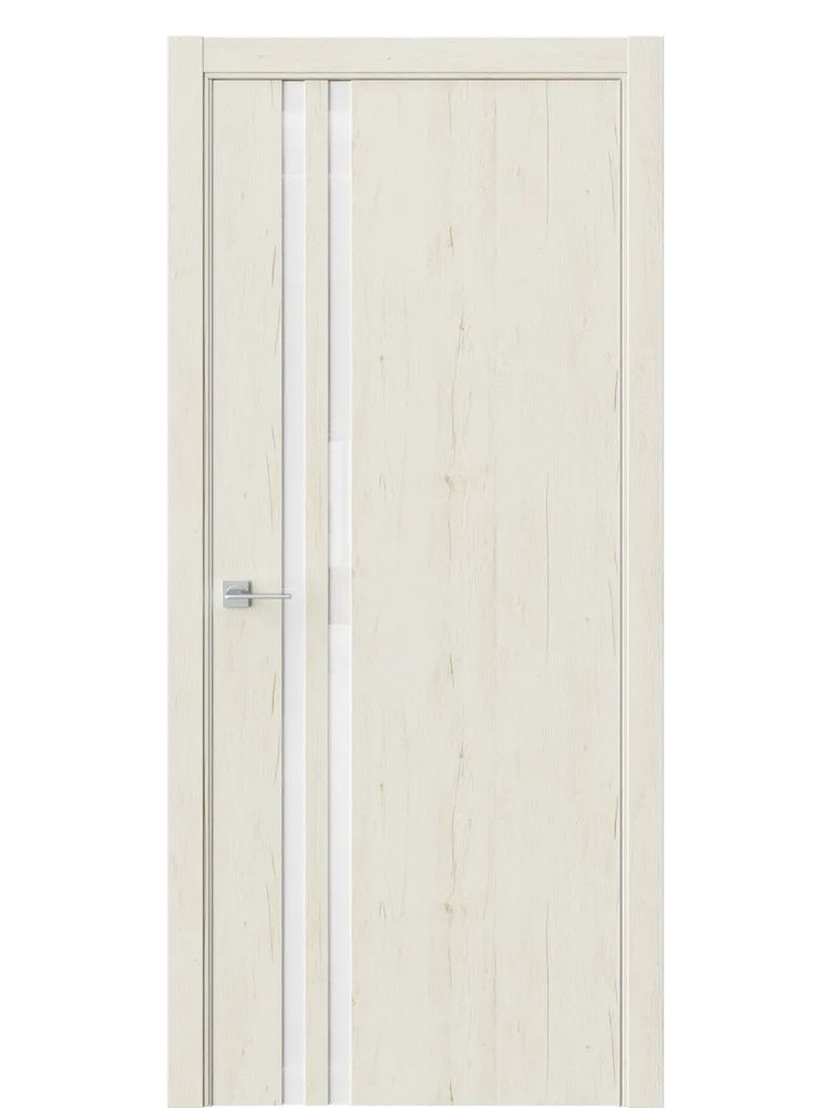 Двери WestStyle  "IN 37" Дуб Джентл /Аляска Lacobel /алюм.кромка ДО