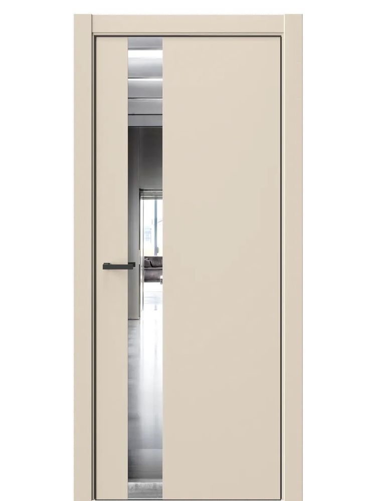 Двери WestStyle  "IN 2" Лазурный Песок /Зеркало /алюм.кромка  ДО