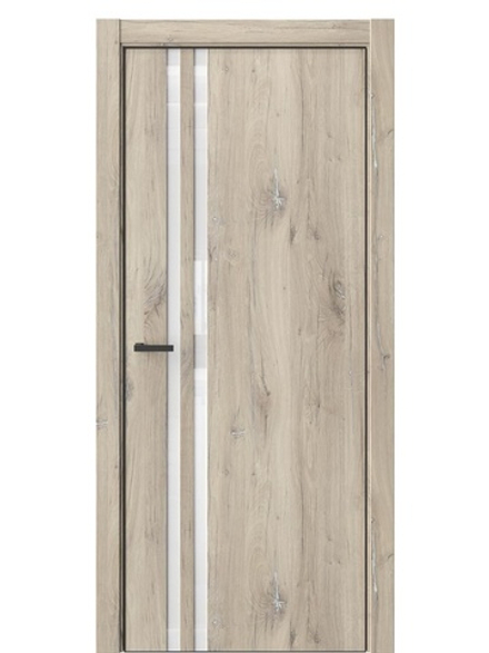 Двери WestStyle  "IN 37" Дуб Мехико /Аляска Lacobel /алюм.кромка  ДО