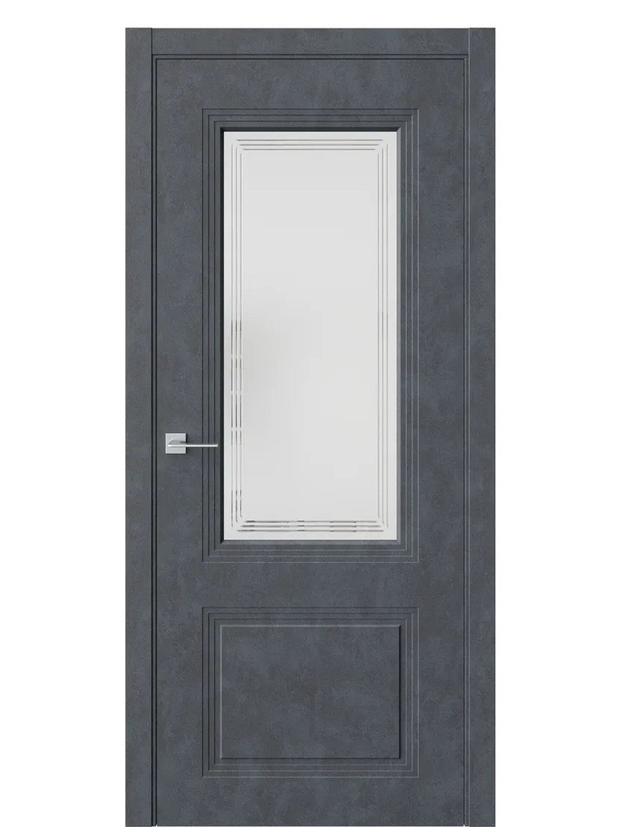 Двери WestStyle  Monte 4 Бетон Маренго /Белое Сатинат ДО