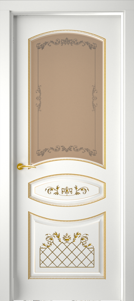 FINEZZA "АЛИНА -2" (ДО) эмаль RAL 9003 белая/патина золото