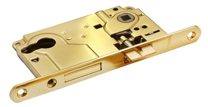 Замок с ригелем под ключевой цилиндр morelli l1885 pg цвет – золото