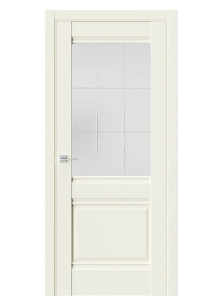 Двери WestStyle  "Ch 6"  Emlayer бежевый/ белое сатинат ДО