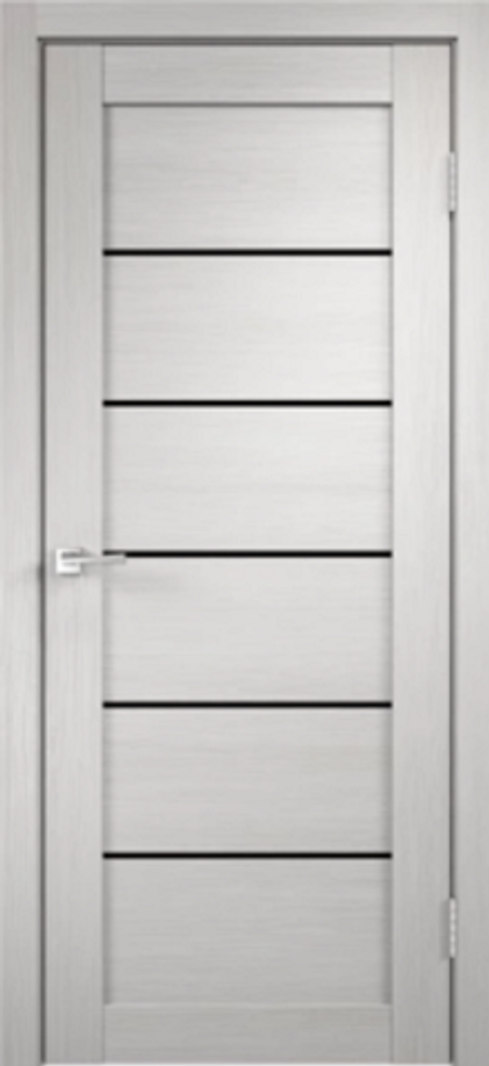 Межкомнатные двери VELLDORIS  LINEA 1 Дуб белый/лакобель черная (ДО)