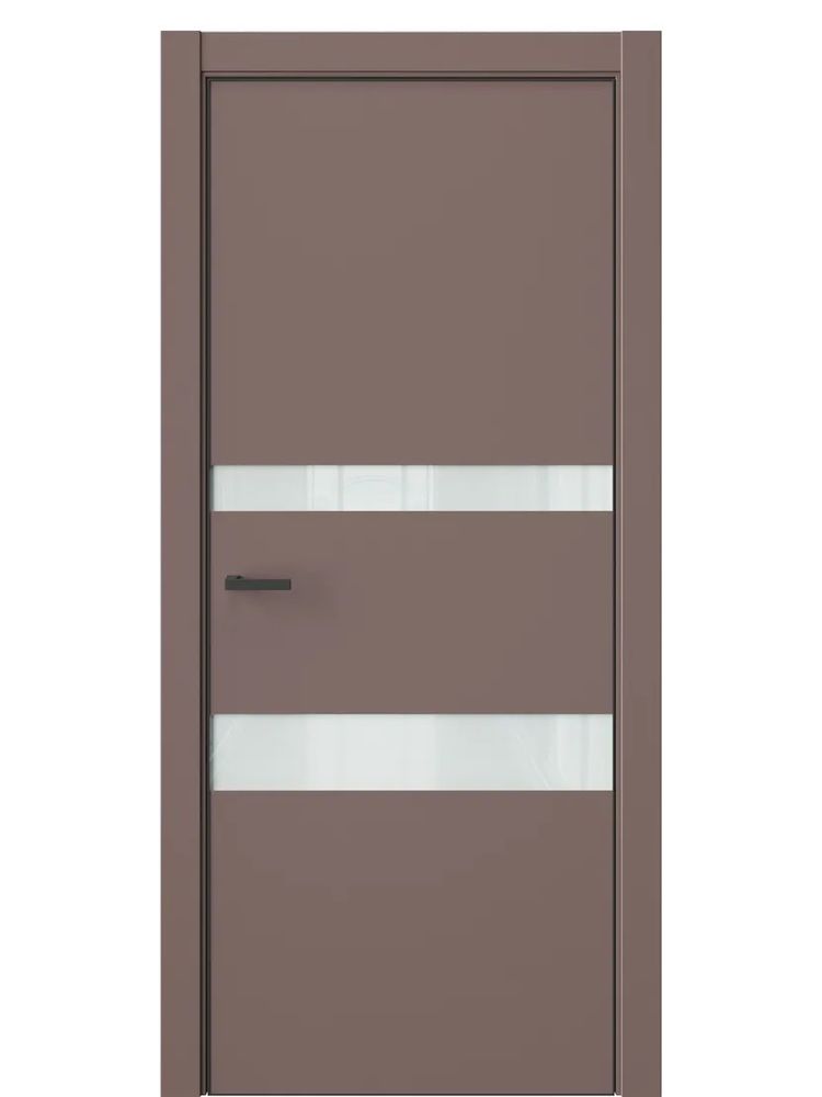 Двери WestStyle  "IN 16" Милкшейк /Белое Lacobel /алюм.кромка  ДО