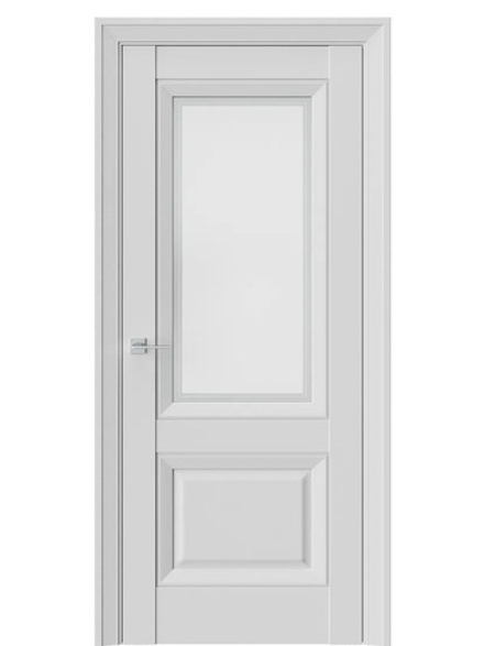 Двери WestStyle  PL4F EmLayer Серый /Белое Сатинат /Молдинг ДО