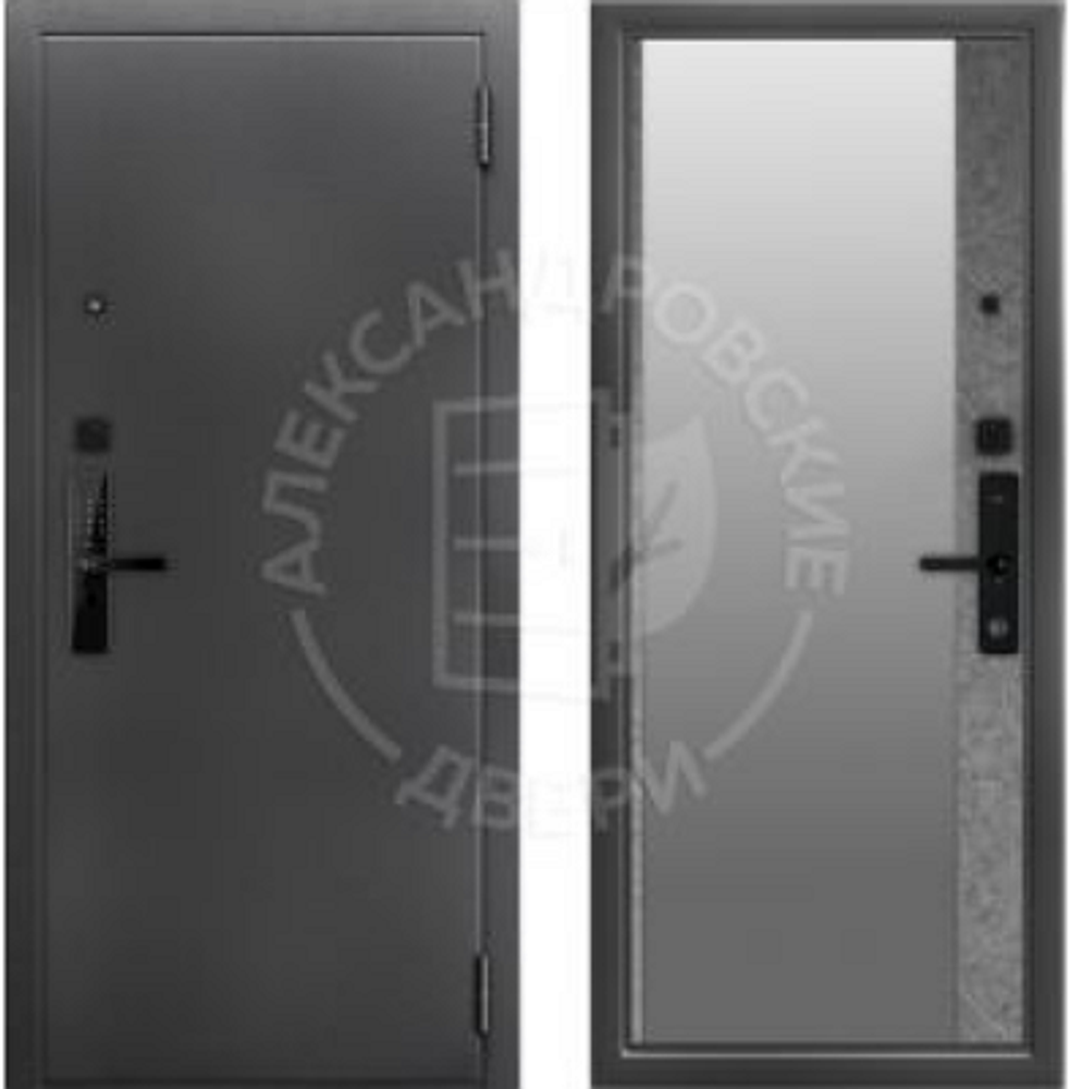 Сейф-дверь alexdoors 3к pro магнум (гранит лава грей, зеркало)