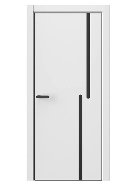 Двери WestStyle  "IN М2.1" Белая Вуаль /молдинг /алюм.кромка  ДГ