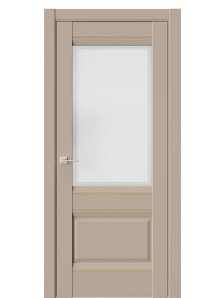 Двери WestStyle  PL11F Гляссе /Белое Сатинат /Молдинг ДО