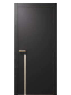 Двери WestStyle  "IN М1.1" Черный Кварц /молдинг /алюм.кромка  ДГ