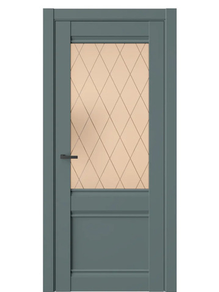 Двери WestStyle  "ChЕ 6" Нефритовый Сад/бронза сатинат  ДО