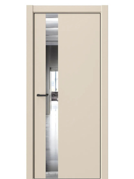 Двери WestStyle  "IN 2" Лазурный Песок /Зеркало /алюм.кромка  ДО