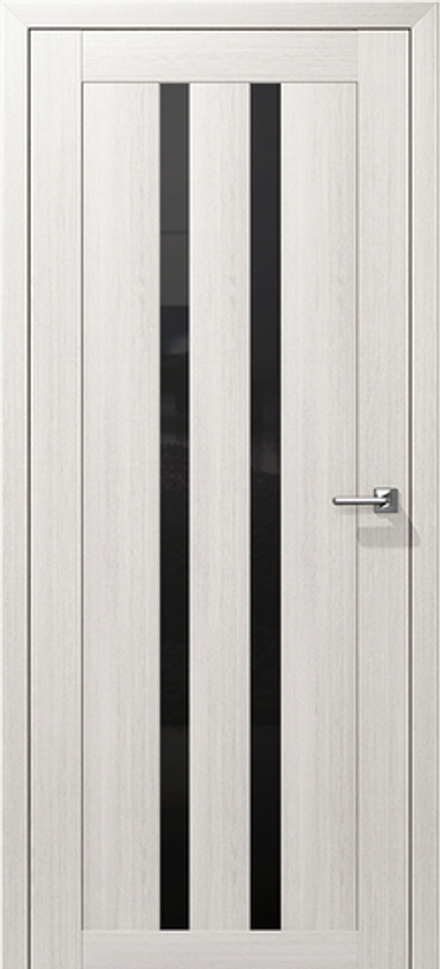 Межкомнатные двери ВОСХОД "СИГМА" Снежная лиственница черное стекло ДО